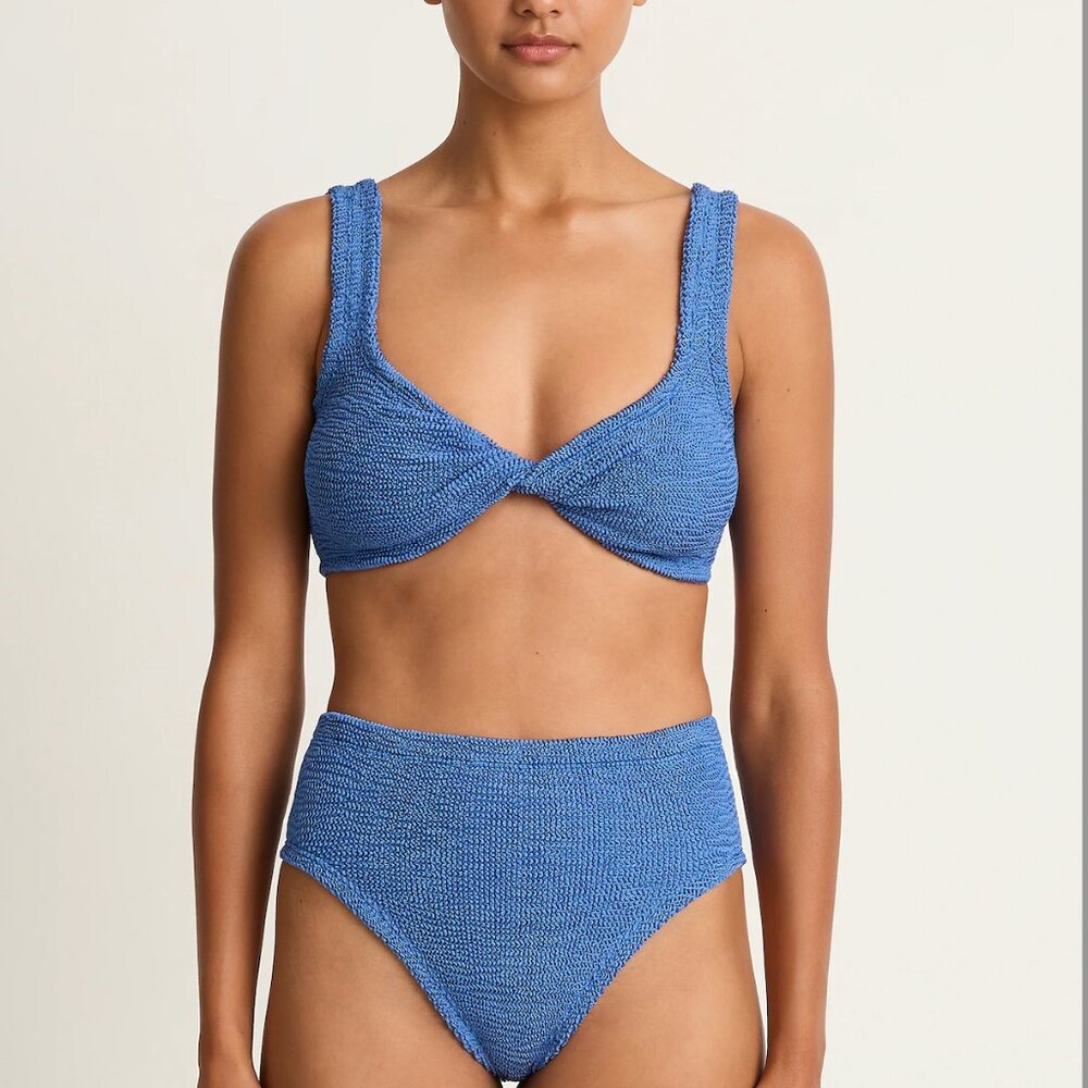 Hunza G Jamie Bikini Set - NWT - metallic denim
